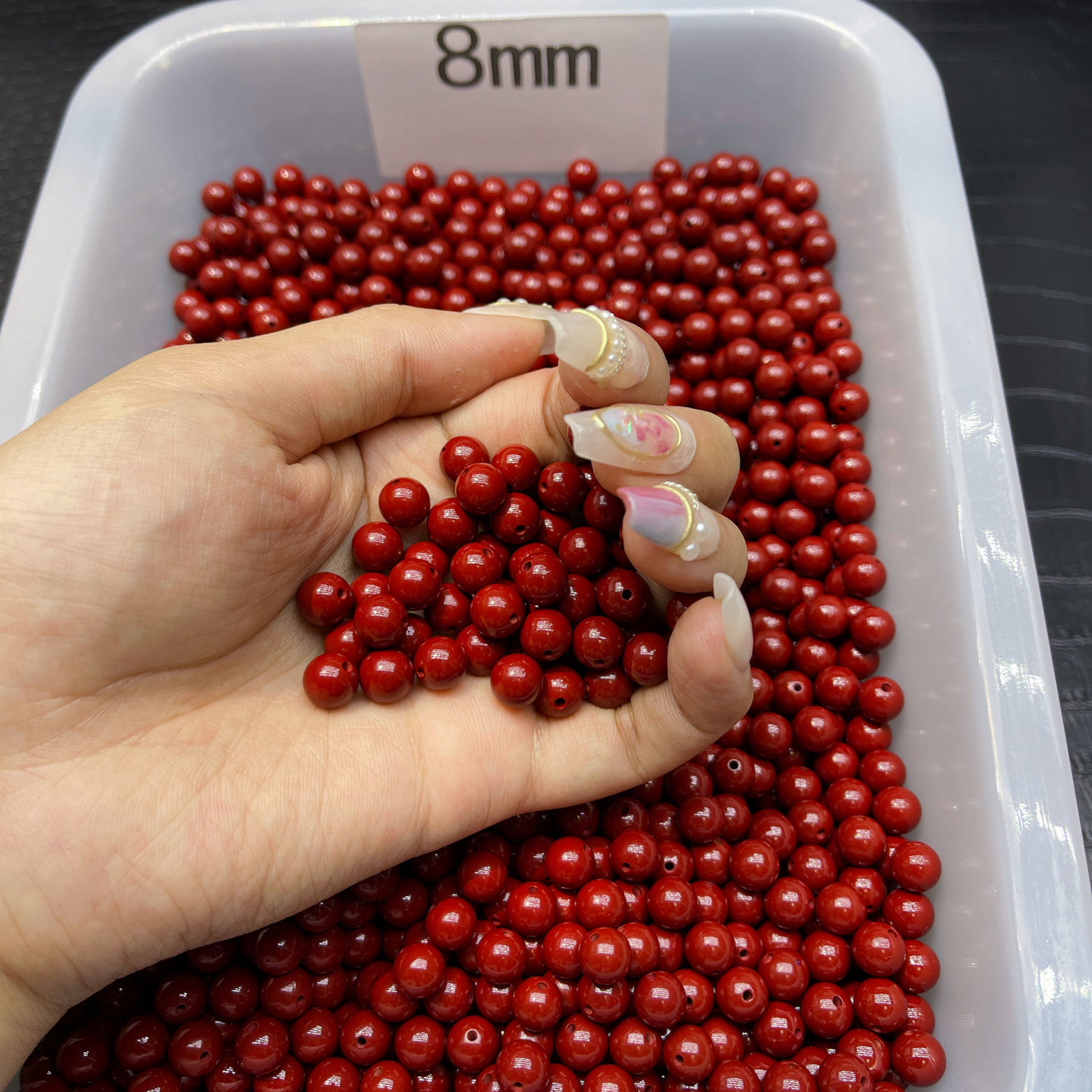 高含量朱砂手串紫砂手串手工编织散珠圆珠diy串珠配朱砂真品