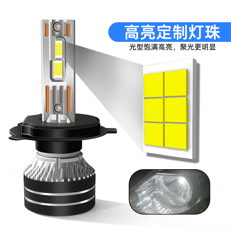 Car Led Headlights Double Copper Tube High-Power Super Bright Head Modification Lights Near And Far Integrated H4 H7 H11 9005 details Picture