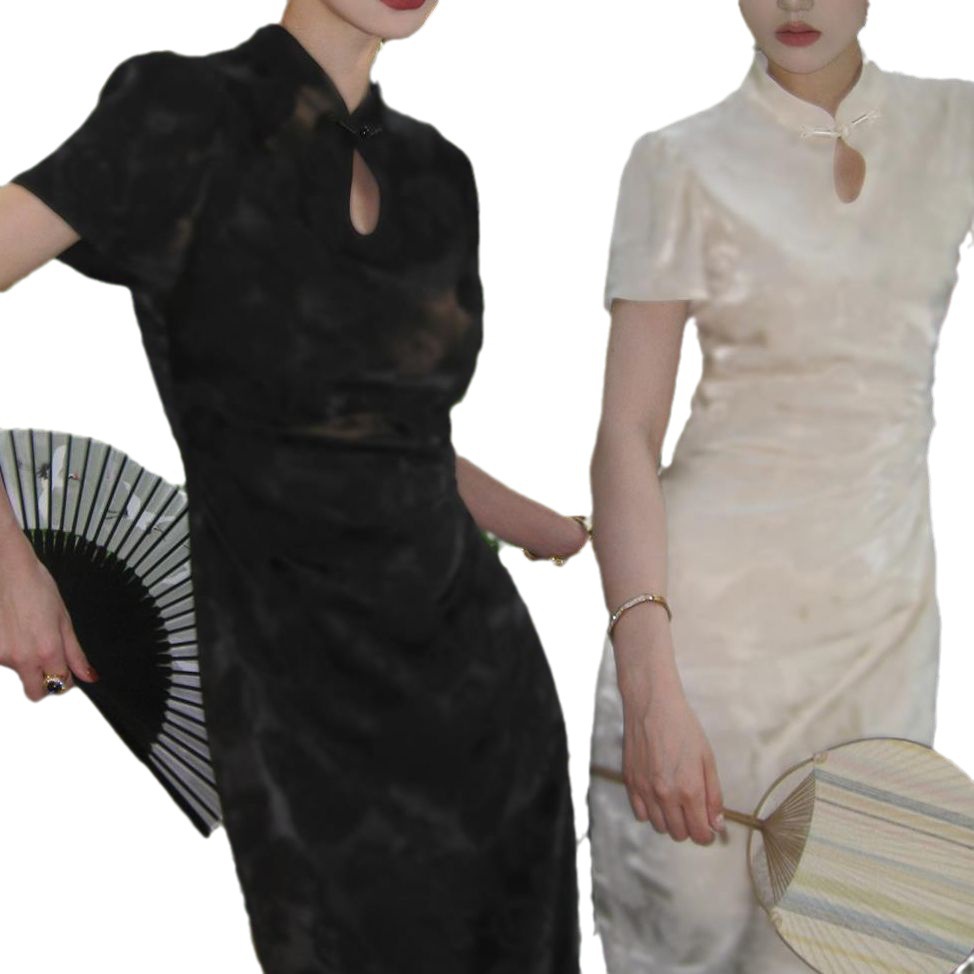 The new summer dress for 2024 features a Korean-style elegant cheongsam dress for women. It is a new summer dress with a traditional Chinese style and an improved new Chinese style Item Picture