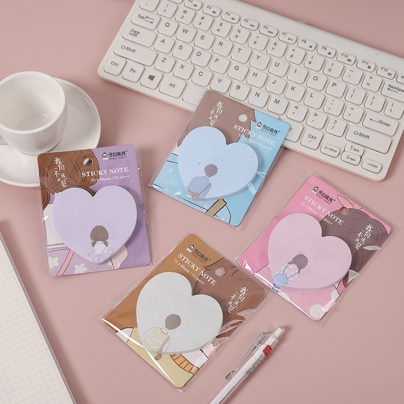 Love animation Post-it notes new office Post-it notes students stationery wholesale Specification drawing