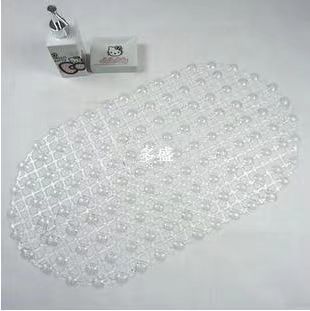 Ling Ou Pvc Transparent Solid Color Bathroom Non-Slip Mat Environmental Protection With Suction Cup Carpet Toilet Non-Slip Mat Massage Foot Mat details Picture