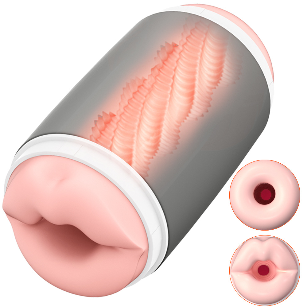Airplane Cup Men's manual mold double-head through masturbator trainer Lulu Cup Adult sex toy thumbnail