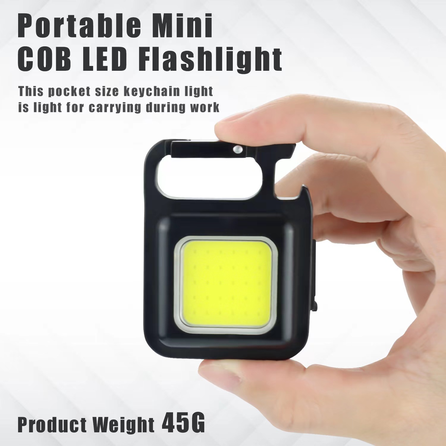 Multi-functional mini keychain light portable folding work light Type-C charging COB high-brightness outdoor emergency light