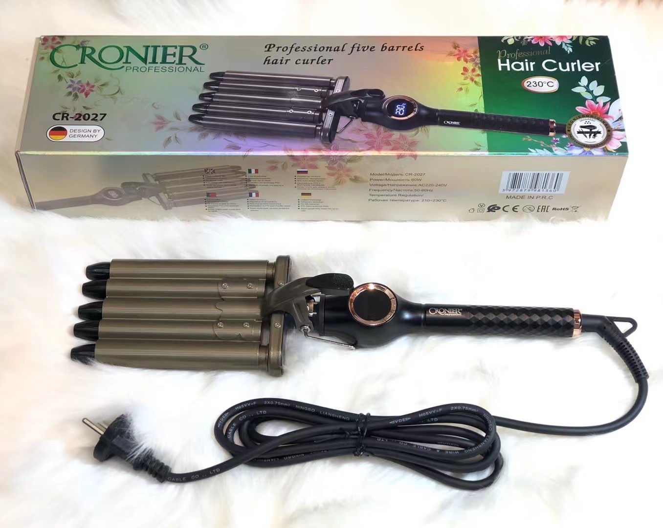 CRONICR Large Curling Iron Cr-2027 Automatic Curling Iron Five tubes cross border Item Picture
