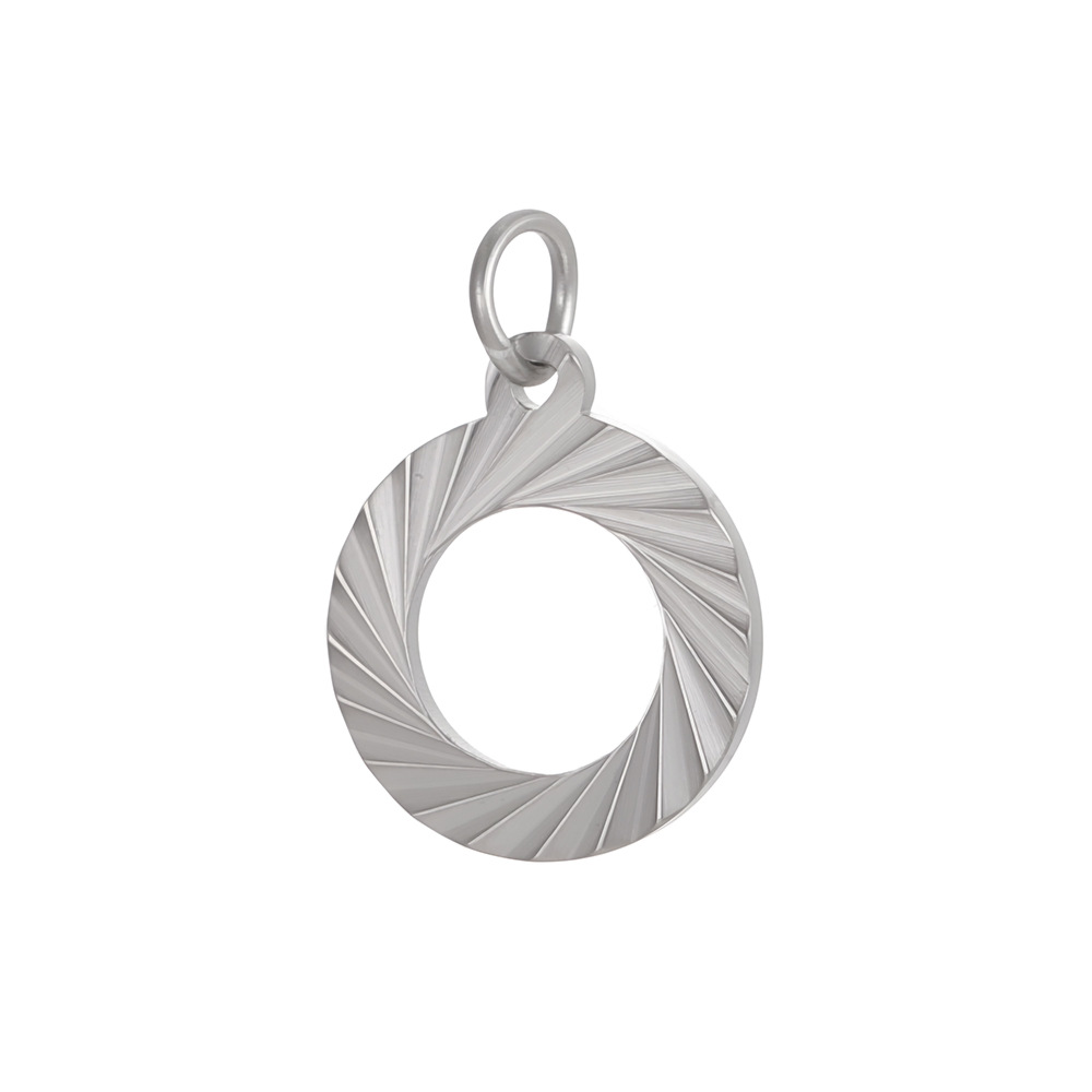 Cross-border best-selling stainless steel pendant texture pattern round plate heart four-leaf clover diy bracelet necklace accessory pic 25