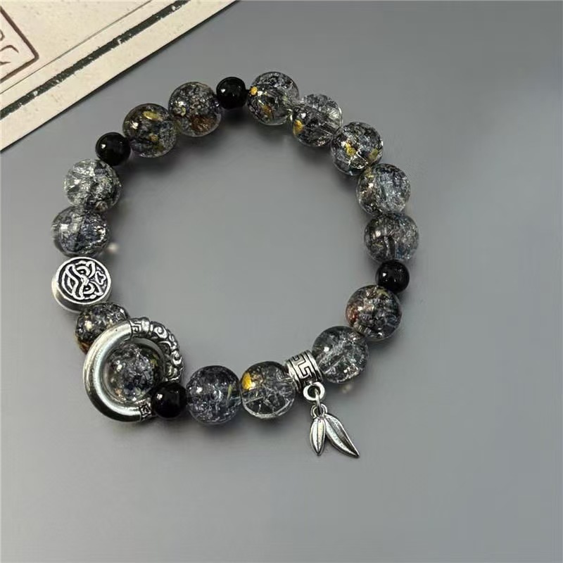 Cross-border amazon venta caliente nuevo estilo chino hielo piedra patrón pulsera estilo antiguo nicho en stock hombres mano brocheta al por mayor details Picture