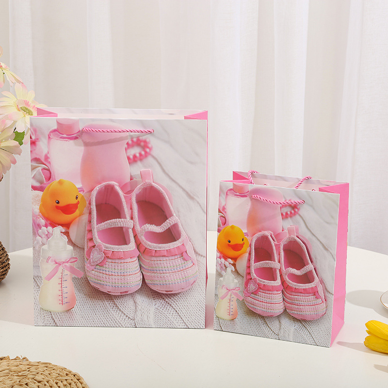 Baby one month cute 3D patch powder gift bag, handbag, gilded powder paper bag, birthday gift from South America Specification image