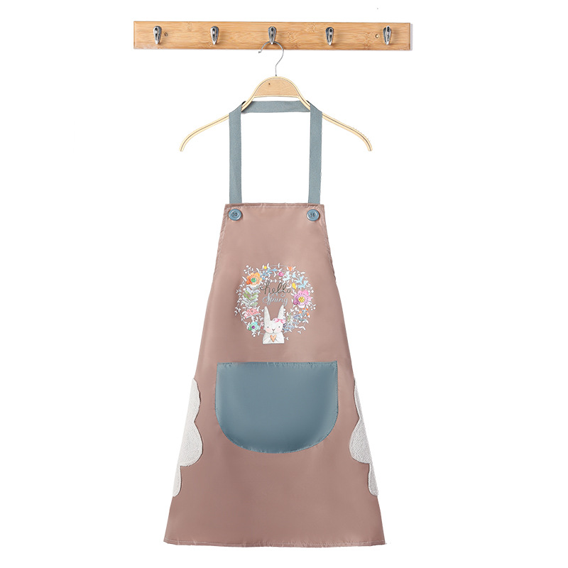 Kitchen Apron Women's Home Cute Cooking Waterproof Anti-Oil Waist Overalls Men's Work Clothes Support Printing Logo Item Picture