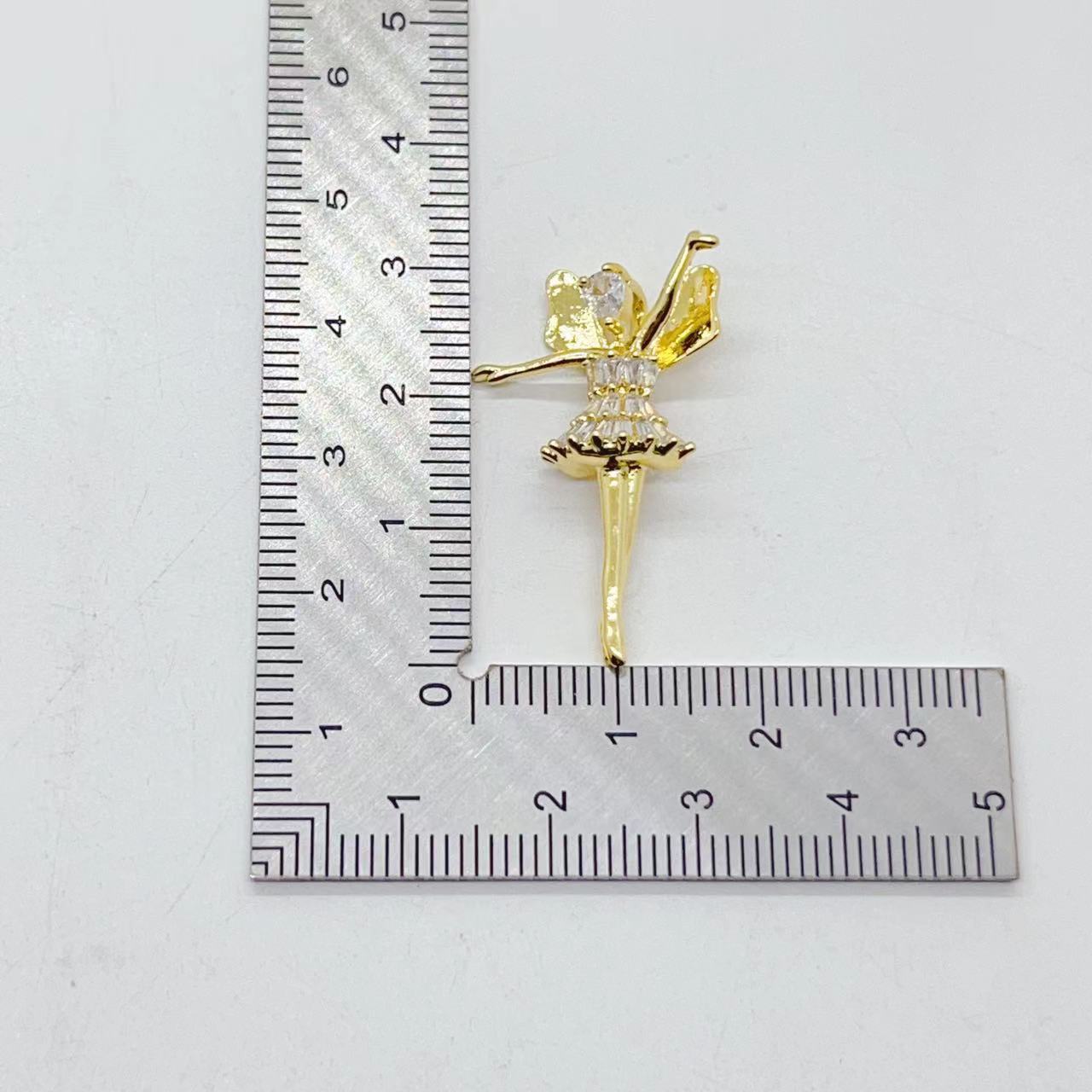 New cross-border dancing angel girl Tifang Zircon high-end copper inlaid zircon bracelet necklace accessory from Europe and America details Picture