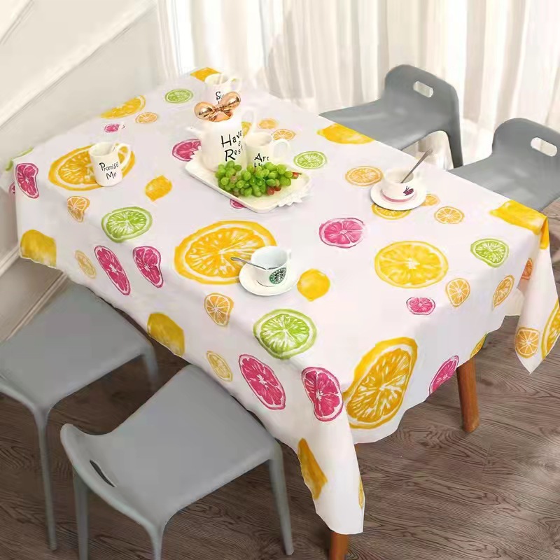 Customized printed tablecloths, thickened fabric tablecloths, street stalls, cross-border composite, home takeout, picnic table MATS, printed peva details Picture
