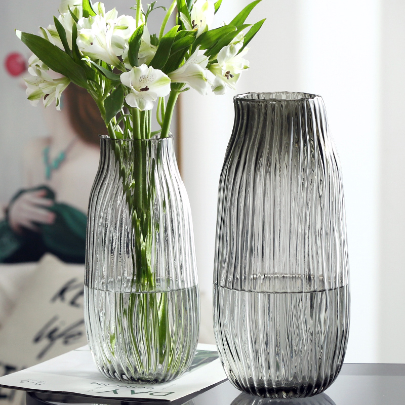 纳纶大号玻璃花瓶透明水养富贵竹百合花瓶摆件客厅插鲜花干花北欧详情图4