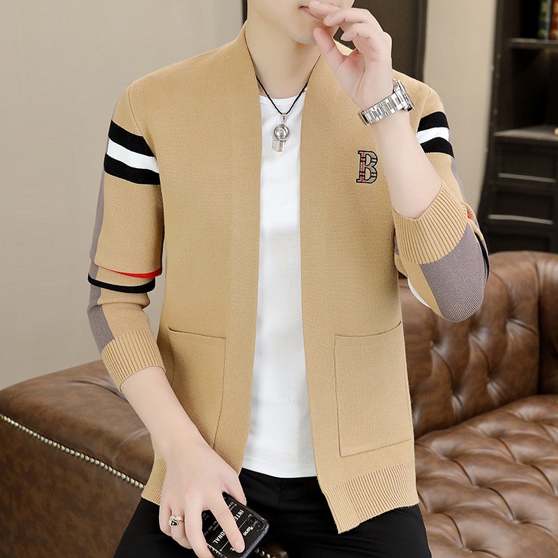 Autumn trendy brand knitted cardigan men's loose coat, ins trendy outerwear sweater, versatile men's top for spring and autumn Specification image
