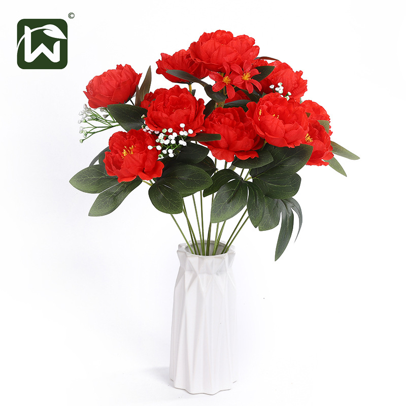 Direct sales of artificial flower rose heads for home living rooms with a country style, classical photography, and artificial peony flower decorative items