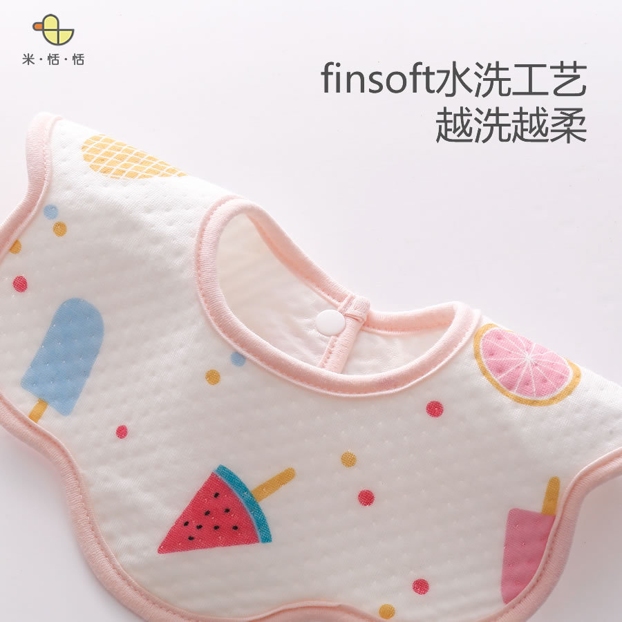 Lace pure cotton baby saliva towel, waterproof bib for boys and girls in all four seasons, new trendy newborn scarf 0 Specification image