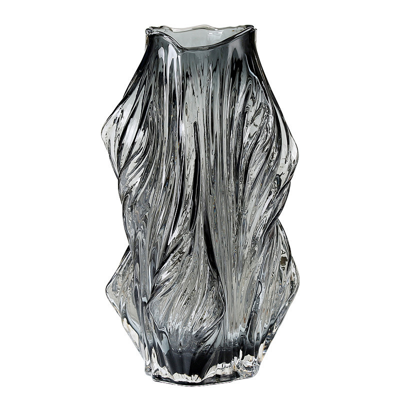 Creative, simple and artistic, irregular-shaped glass vases, water-grown flower arrangements, fresh flowers, snow willows, model room soft decoration, light luxury ornaments Item Picture