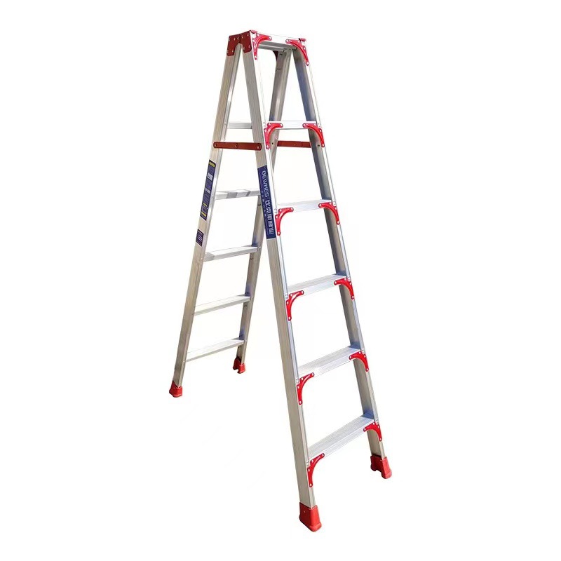(Medium) Aluminum Alloy Ladder Fork Ladder Widening And Thickening Fully Reinforced Reinforced Engineering Miter Ladder Hinge Folding Ladder Item Picture