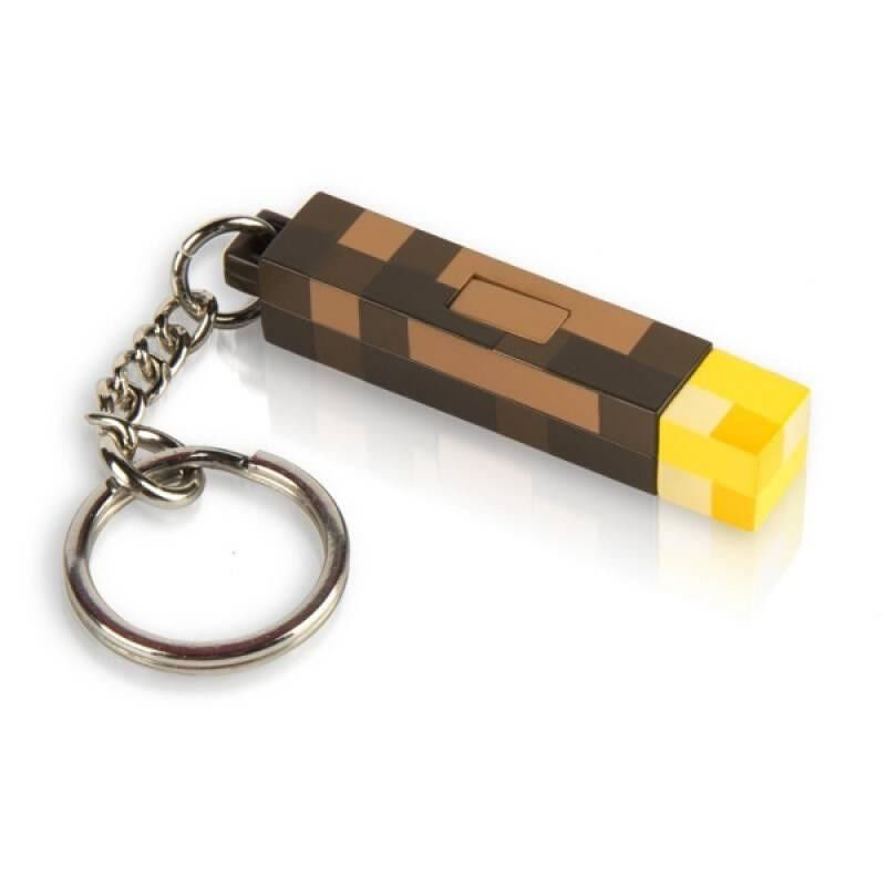 Minecraft我的世界游戏周边 玩具火炬发光模型钥匙扣火把夜灯挂件