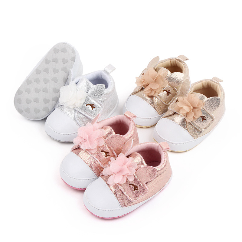 春秋款0-1岁女宝宝魔术贴学步鞋可爱软底婴儿鞋 一件代发 M22-1图