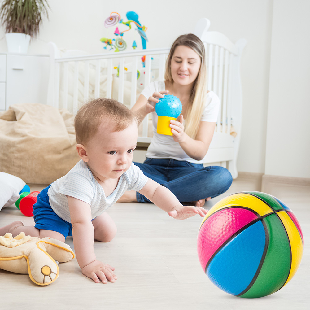 【 Factory Discount Wholesale 】Pvc Small Basketball Color Vinyl Basketball Children's Cartoon Toy Leather Ball 18Cm Specification drawing
