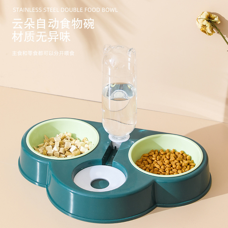 猫咪狗狗双碗自动宠物碗饮水喂食器器猫盆狗碗猫碗猫猫用品饮水机