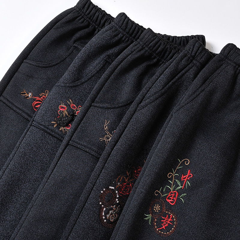 Mom's autumn and winter outerwear, thick and fleece pants, loose, warm for old ladies and grandmothers, middle-aged and elderly women's cotton export Application Scenario