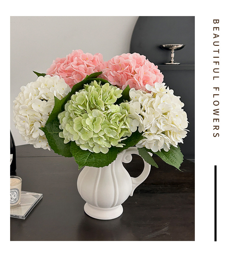 3D Hand Feel moisturizing Large hydrangea simulation Flower 176 pieces hotel decoration flower art wedding arrangement artificial flower film Hydrangea pic 12