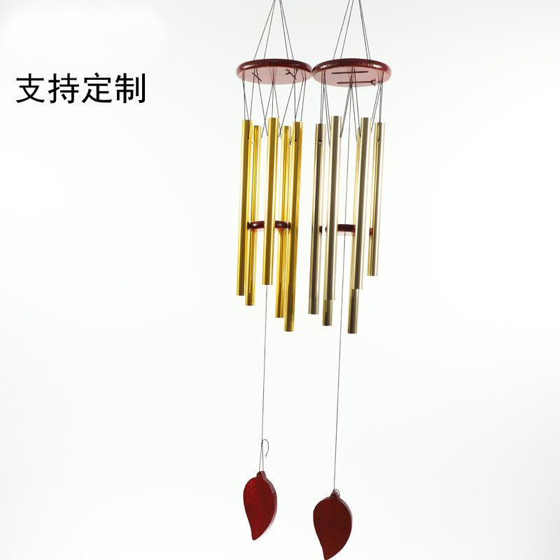 Solid Wood Disc Metal Pipe Wind Chimes Hanging Decoration Balcony Garden Garden Decoration Gift Pendant Amazon Cross-Border