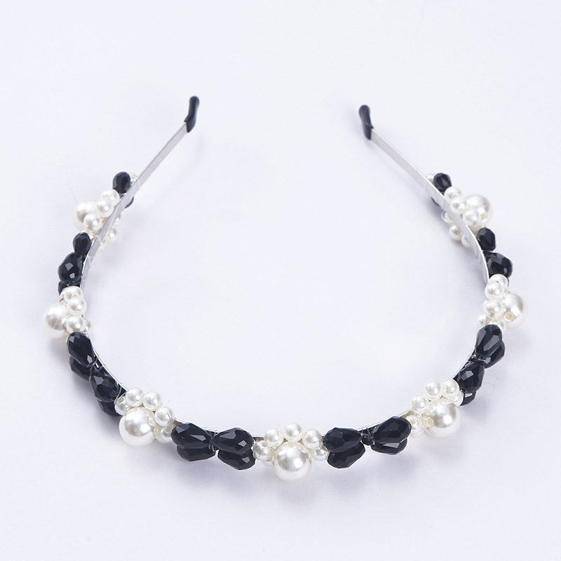 New sweet hair band, luxurious and elegant, trendy pearl flower hair accessory, best friend forest style versatile hair accessory wholesale Item Picture