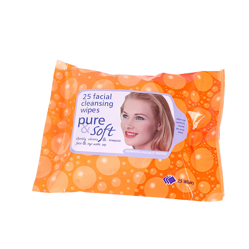 25 Pieces Of Portable Adult Hand And Mouth Wipes Disposable Non-Woven Beauty Bubble Printing Wipes Item Picture