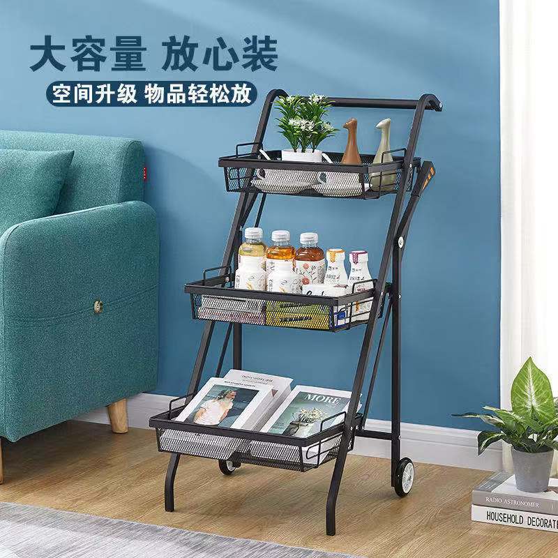 免安装加厚可移动带轮子蔬菜水果小推车客厅卫浴卧室日用品收纳架
