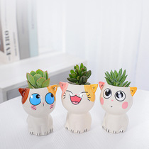 Creative hand-painted ceramic succulent planter