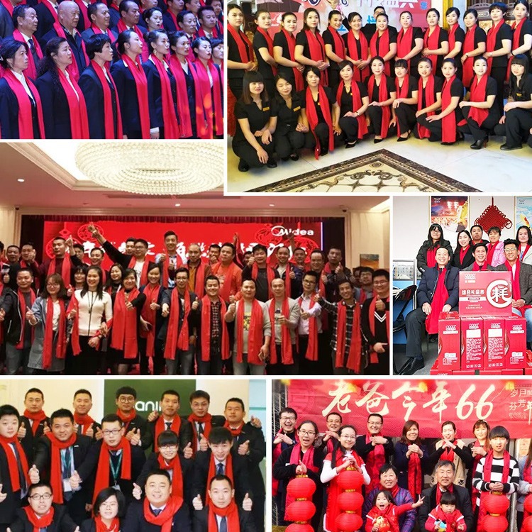 Red Scarf Custom Logo China Red Annual Meeting Red Scarf Conference Activities Bib Embroidery Printing Logo details Picture