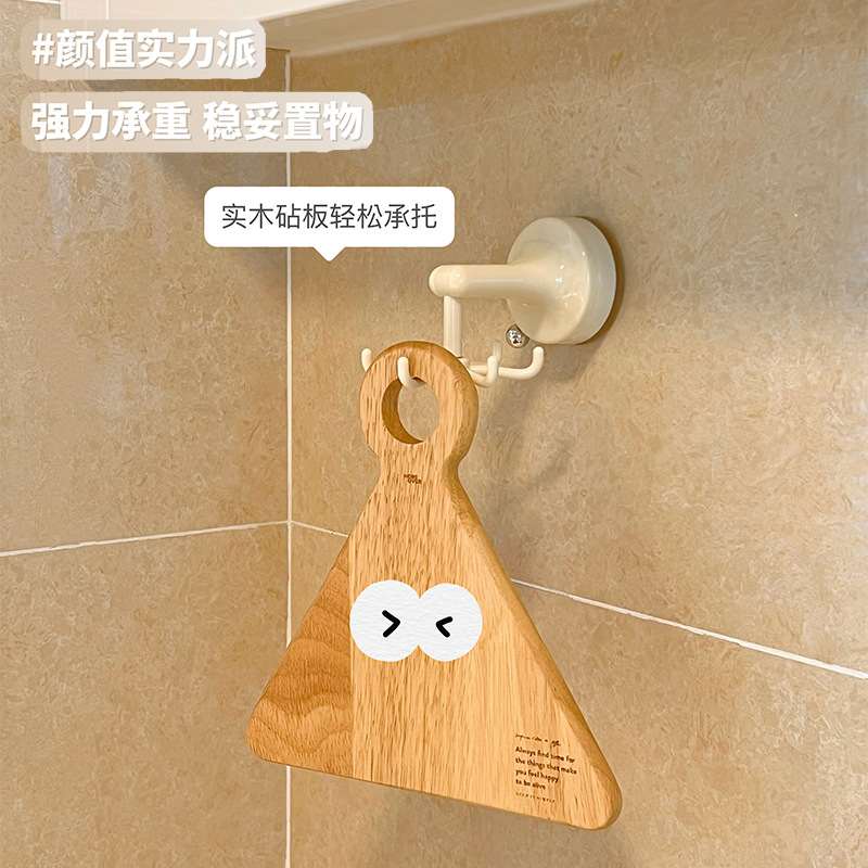 Kitchen Swivel Hook Suction Cup Wall-Mounted Storage Rack Household Hole-Free Pot Utensil Spoon Storage Rack Spatula Hanging Rack Application Scenario