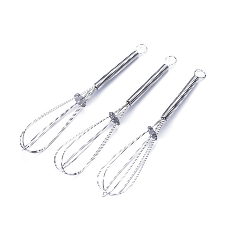 Manual Whisk Mini Manual Spring Handle Whisk Three-Wire Egg Whisk Kitchen Household Whisk details Picture