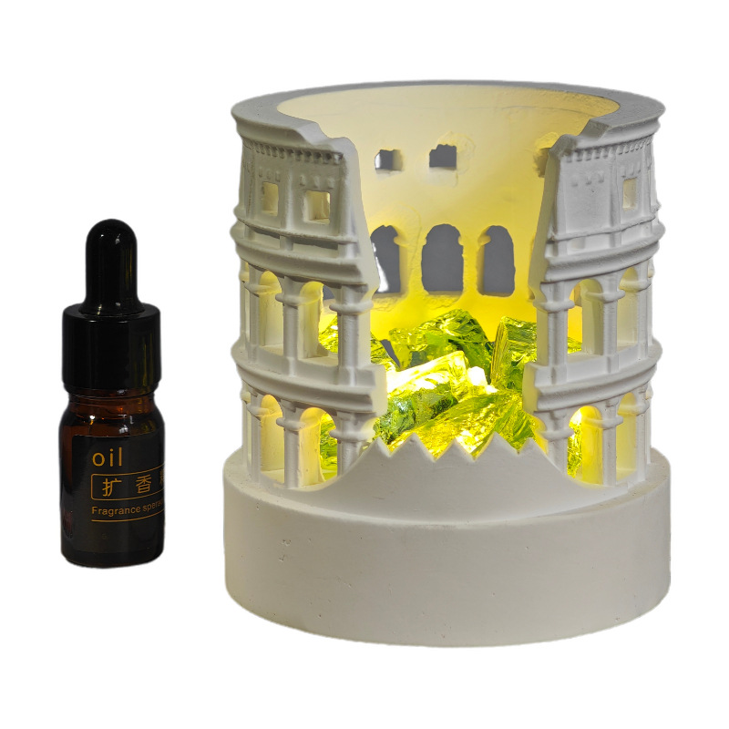 Ancient Roman Colosseum aromatherapy diffuser stone night light Birthday gift, bedside atmosphere aromatherapy lamp as a gift for boys Item Picture