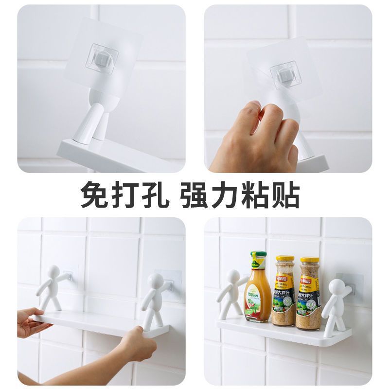 Little figure storage rack, cartoon no-hole storage rack, bathroom, cosmetic storage rack, seasoning jar organization rack Specification image