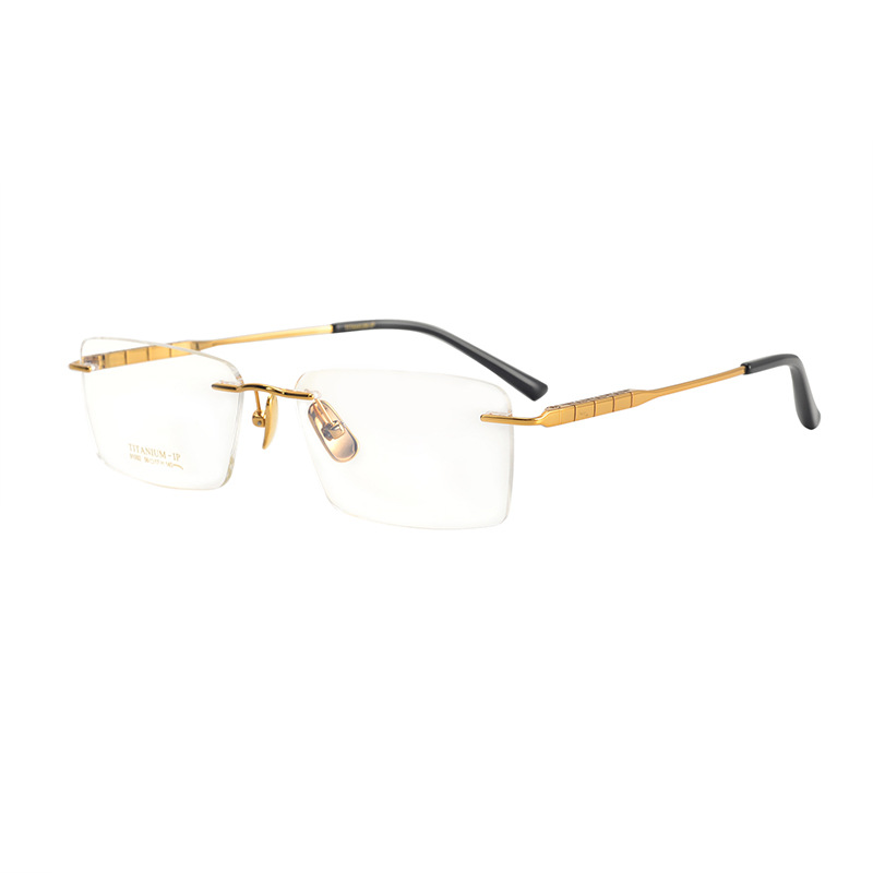 无框架超轻纯钛方形眼镜框弹性风琴腿镜架可配近视镜男士商务眼镜详情图5