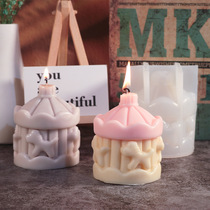 diy drip glue mold 3D stereo Carousel Aromatherapy candle silicone mold mirror resin Amazon