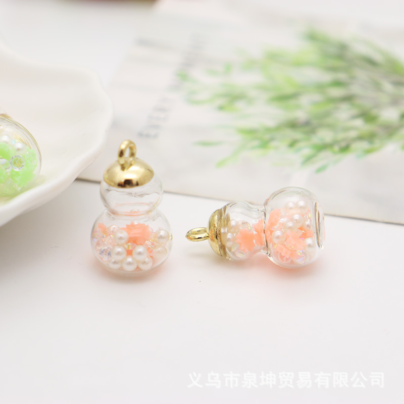 Factory direct sales of luminous imitation pearl snowflake gourd pendants, stationery earrings, children's diy jewelry accessories Specification image