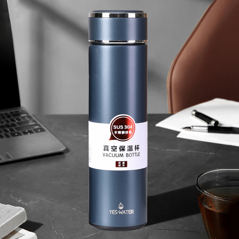 商务保温杯男批发304不锈钢礼品定logo 便携办公水杯带茶漏杯子详情图1
