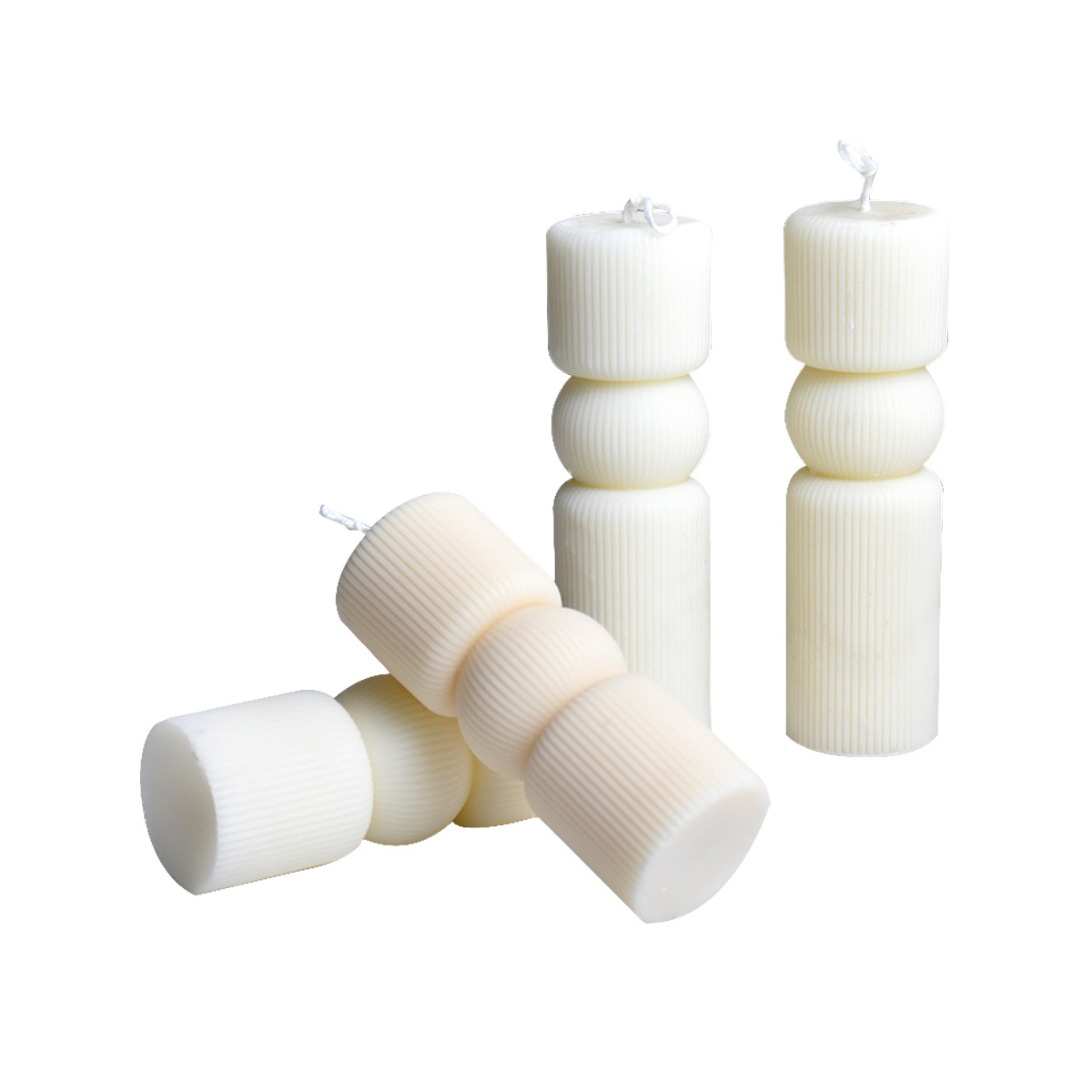 Cross-border exclusive InS-style striped ball cylindrical candle molds, DIY gypsum ornaments, diffuser stones, epoxy resin molds Item Picture