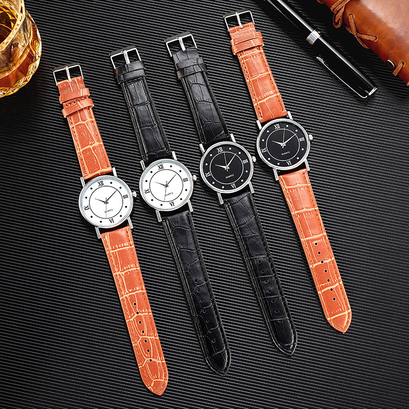 Cross-Border Wish New Watch Men's Leisure Business Quartz Watch Thin Belt Gift Watch Wholesale Application Scenario