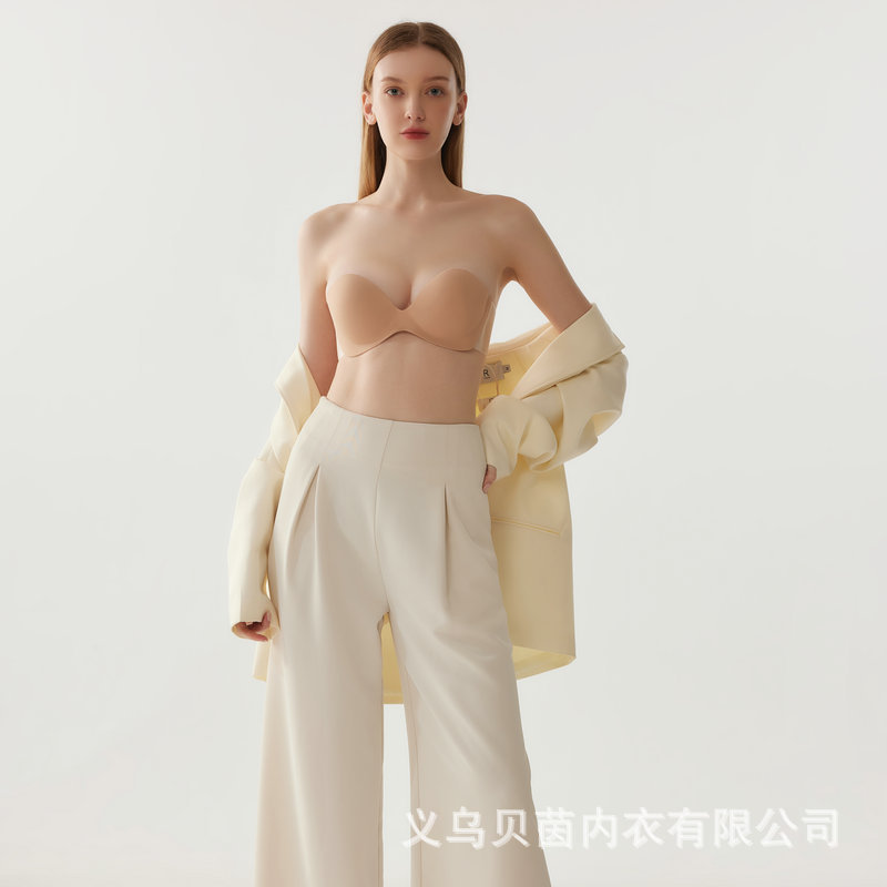 One-piece silicone invisible undergarment side wing gathering breathable and comfortable shoulder strap special chest patch for wedding dresses and evening gowns Specification image