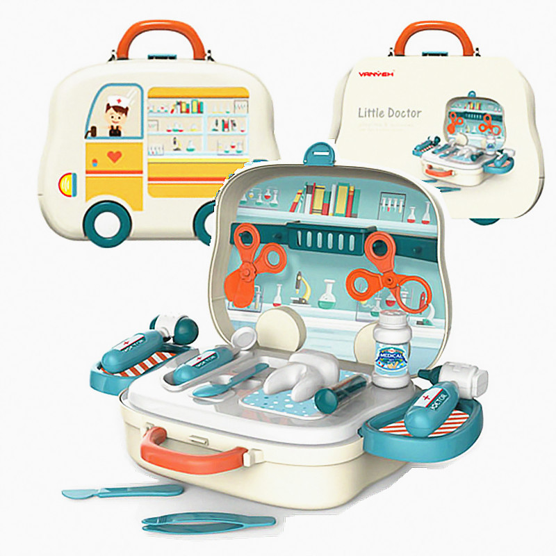 Children's simulation doctor toolbox, kitchen cooking tableware, makeup, supermarket set, house play suitcase, cross-border play Item Picture
