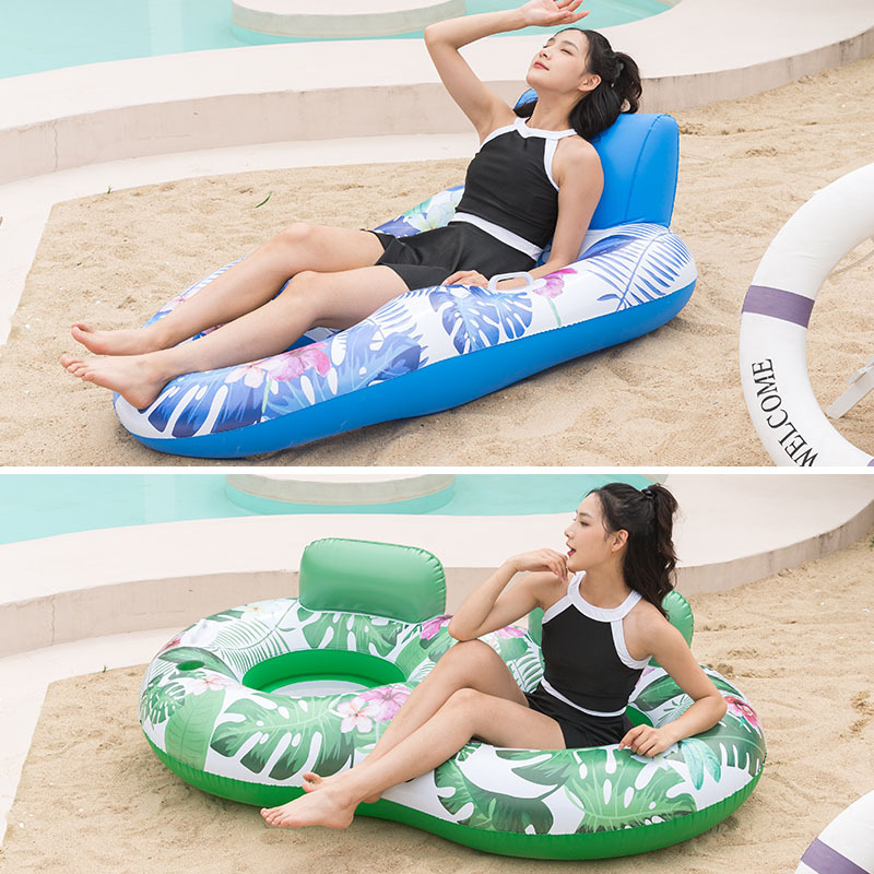 Double Water Recliner Enlarged And Thickened Inflatable Adult Water Floating Row Leaves Single Water Floating Bed Cross-Border Exclusively