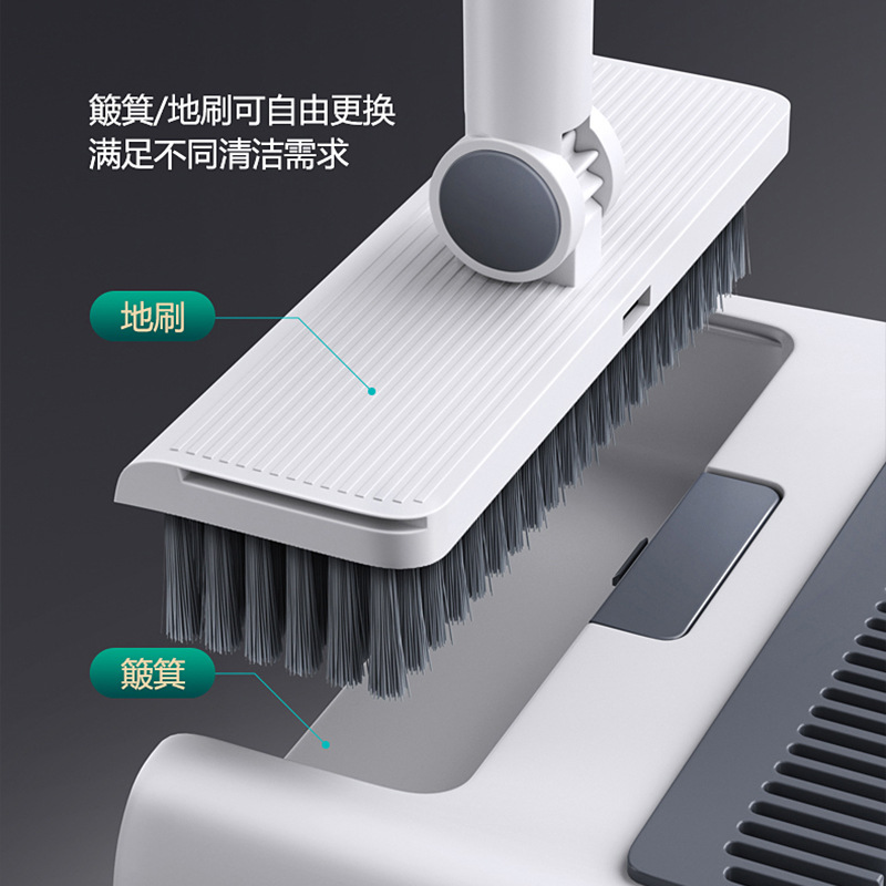 Lazy Corner Plastic Broom Dustpan Set Household Broom Silicone Sweep Broom Floor Dustpan Combination Wholesale Specification drawing
