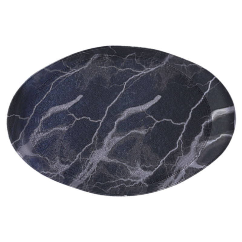 Marble Tray Oval Creative Tea Tray Food Melon Seeds Fruit Tray Plastic Home Hotel Tray Custom details Picture