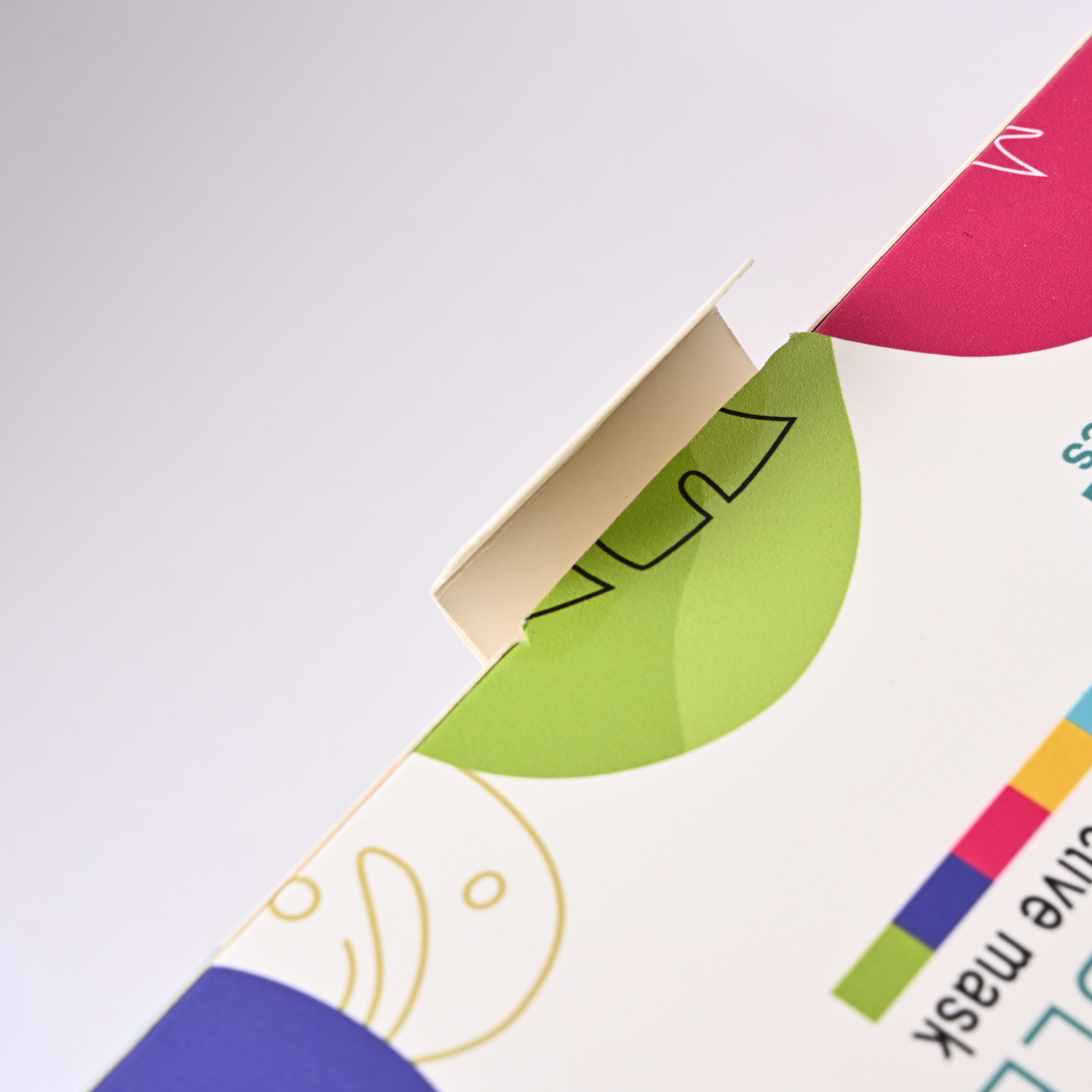 Manufacturers Directly Provide Disposable Mask Packaging Box White Cardboard Folding Paper Box Color Printed English Mask Packaging Box Can Be Determined Specification drawing