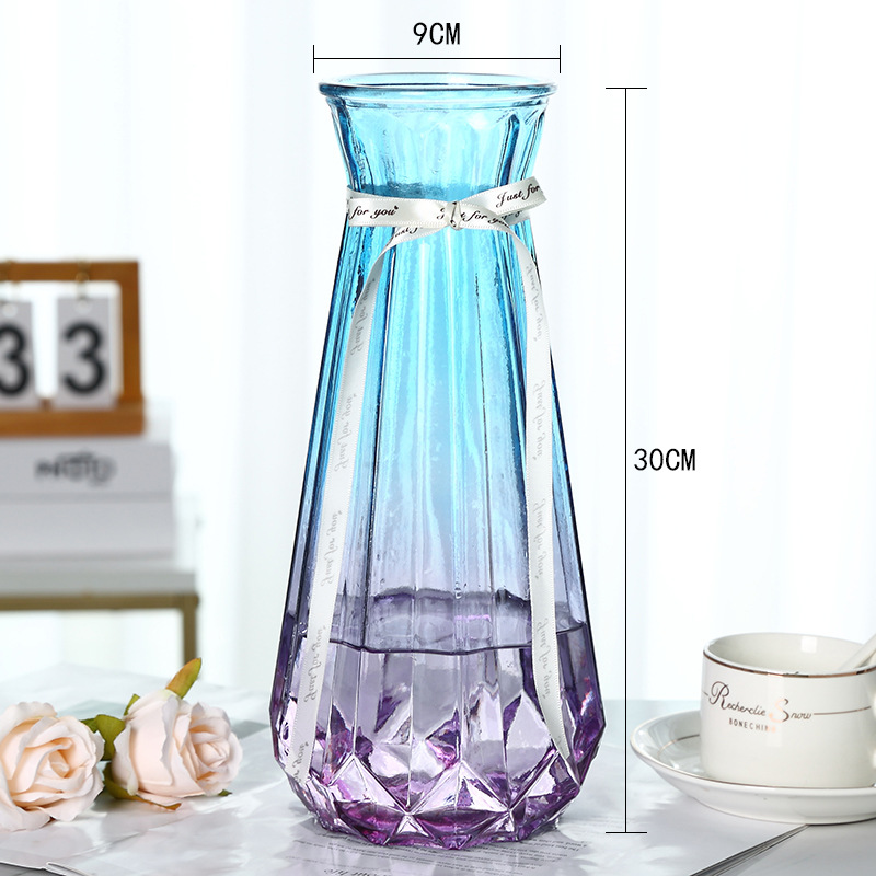 北欧特大号30CM高水培富贵竹玻璃花瓶透明百合插花瓶摆件梓怡产品图