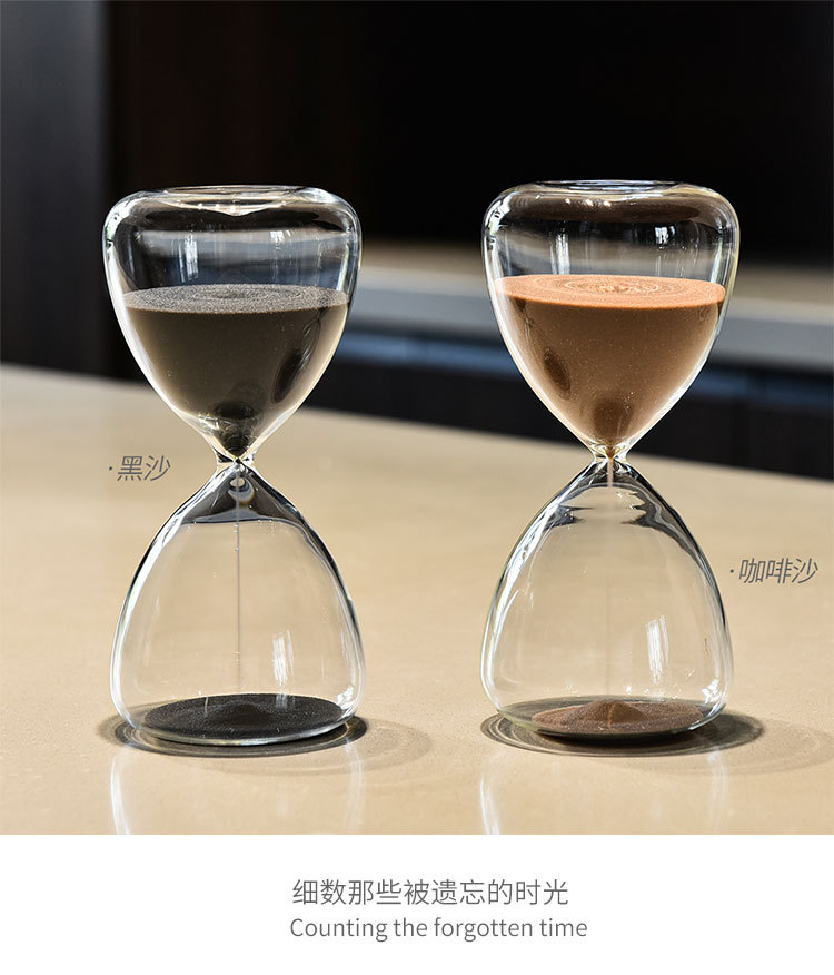 15分钟玻璃沙漏计时器圆形沙漏创意礼品家居沙漏摆件现代风装饰详情9